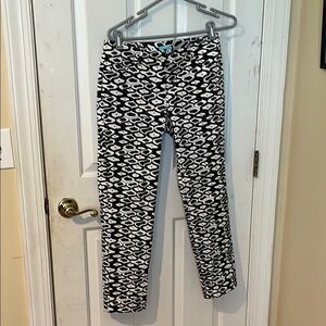 J McLaughin Black and White Patterned Pants women’s size 2